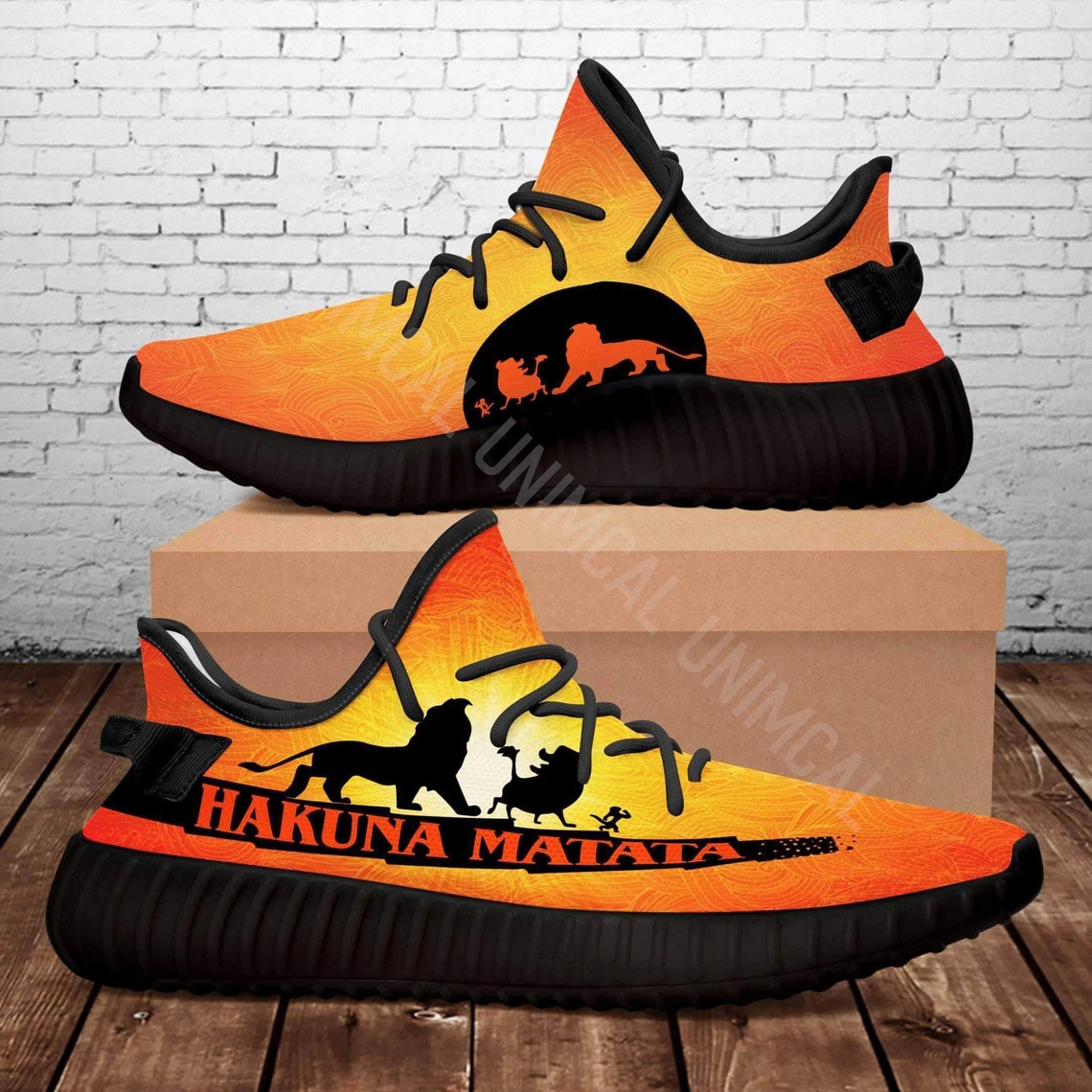 lion king yeezy slides