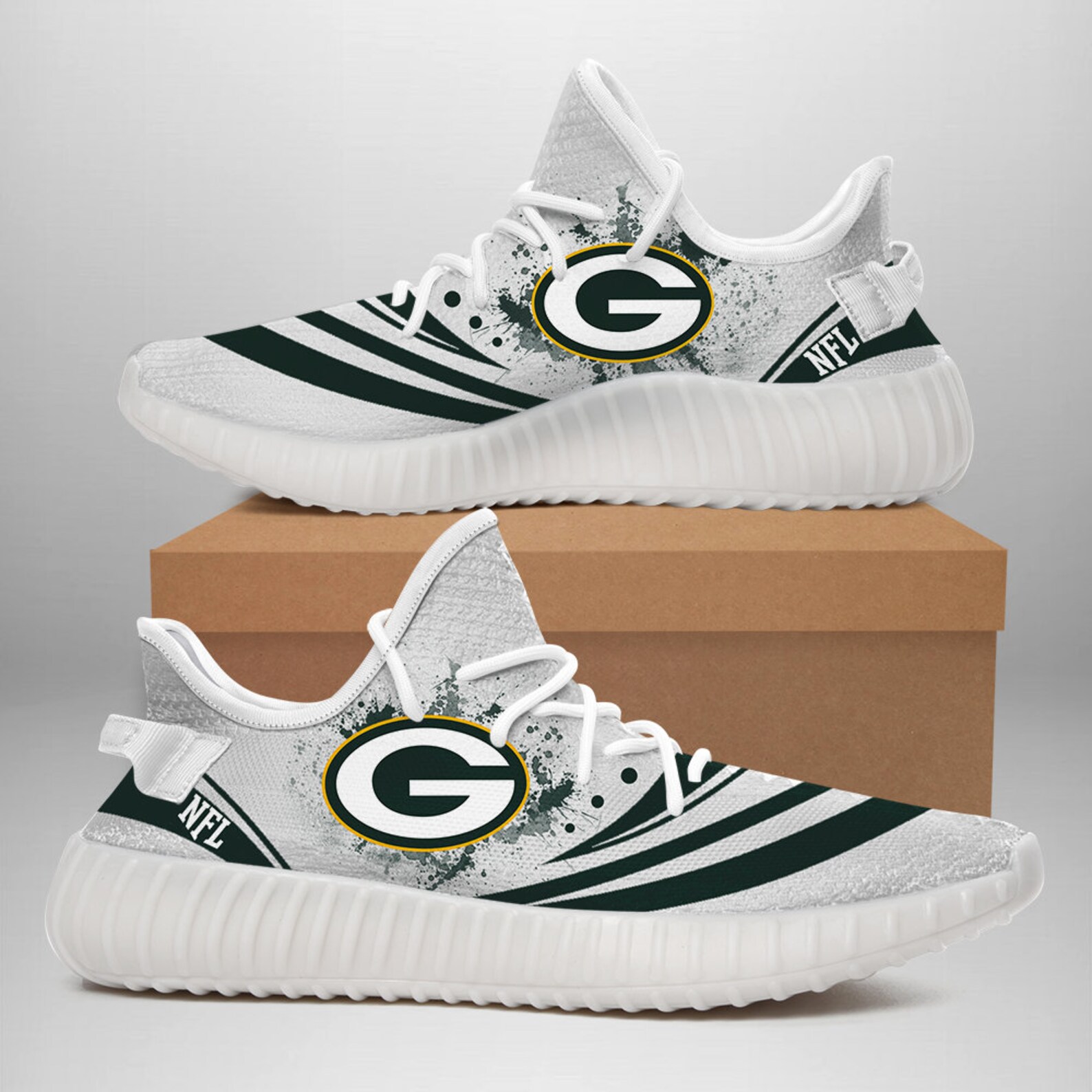 Green Bay Packers Yeezy Boost Shoes Green Bay Packers Yeezy | Etsy