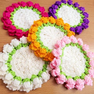 Set of 2 Handmade Crochet Coasters | Home & Table Decor | Housewarming Gift | Drink Coasters | Aesthetic | Boho Decor