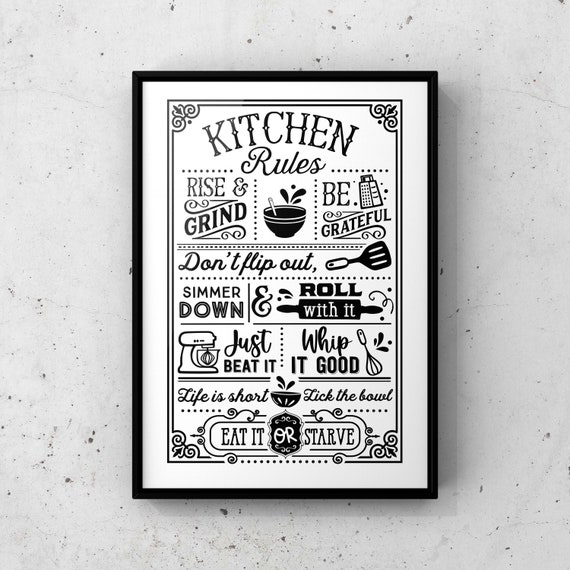 Funny Kitchen Quotes, Kitchen Prints, Kitchen Decor- A5, A4 A3 Prints  Kitchen Decor