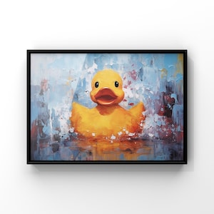 Funny Duck Bathroom Print: Whimsical Home Decor Art