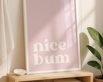Bonito estampado de trasero - Pósteres para el baño - Arte para la pared del baño - Frases para el baño - Arte para el inodoro - Decoración de pared para el inodoro
