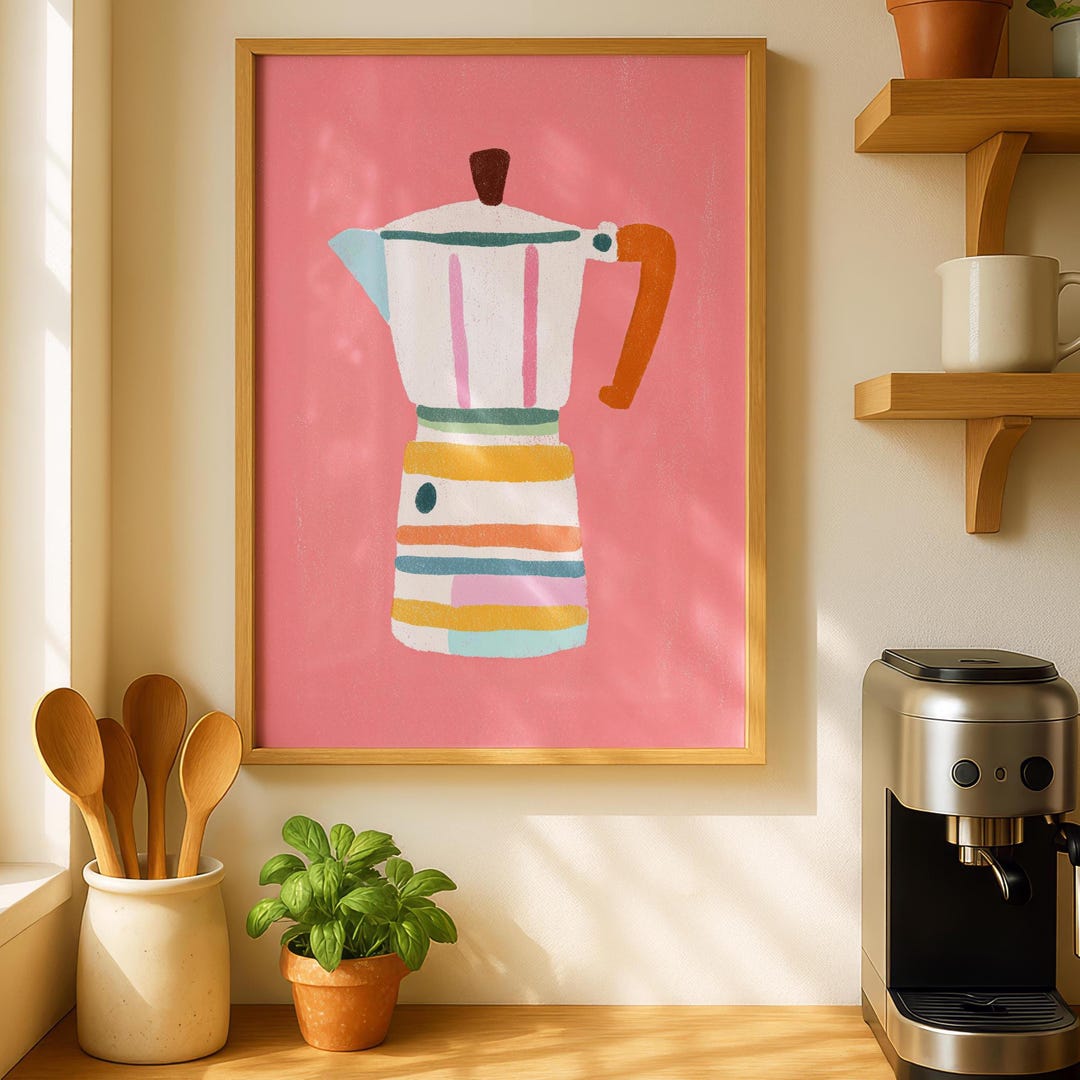 kitchen print, coffee & cake | kitchen prints, wall... Cafetière Coffee Print - Kitchen Decor - Wall Prints for Kitchen ...