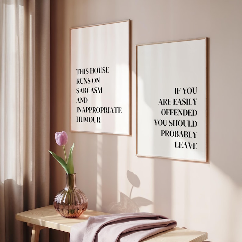 Sarcastic Prints - Funny Set of 2 prints - Crazy House Poster image 5