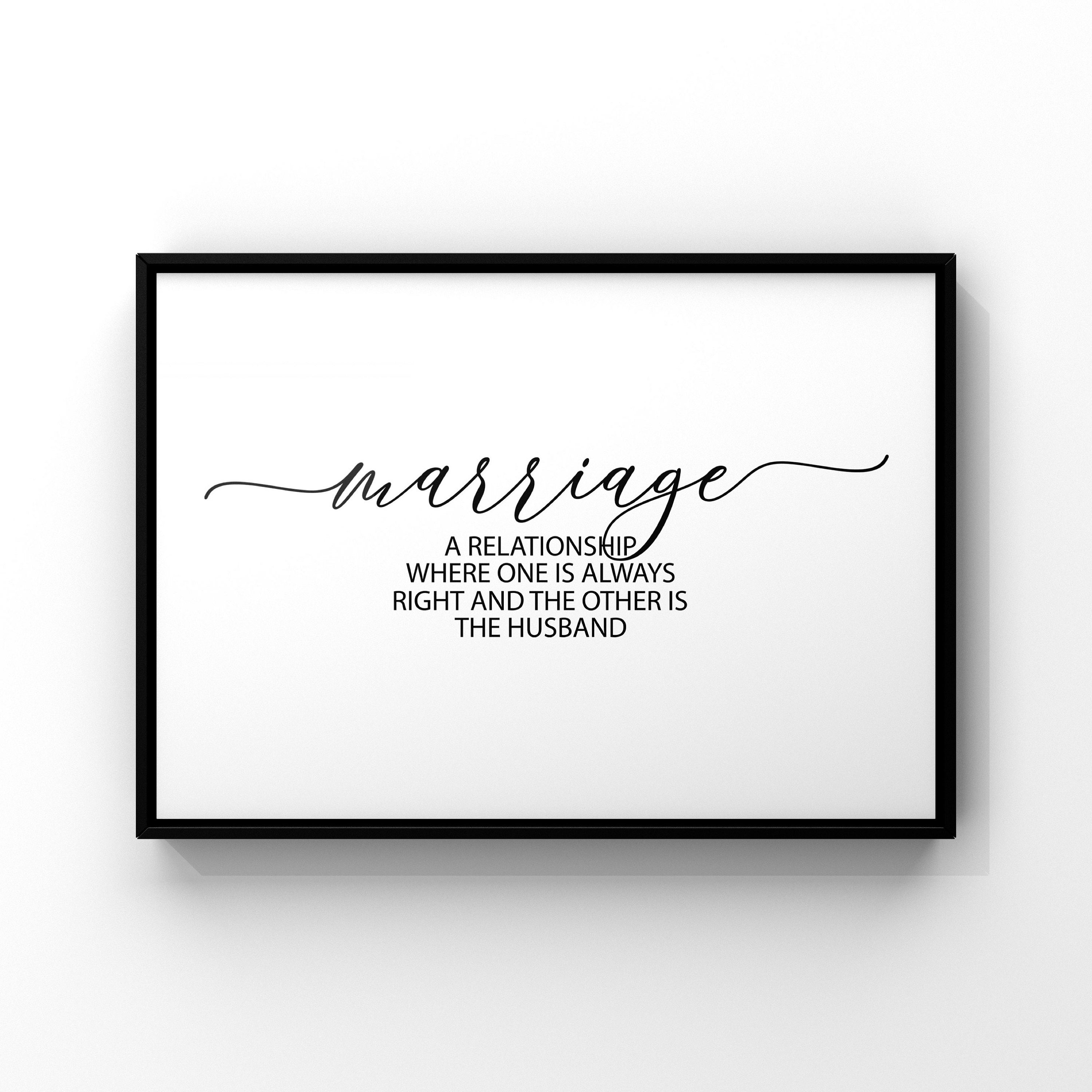 Funny Marriage Quotes Valentines Gifts Bedroom Prints - Etsy