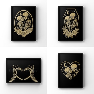 Stampa teschio, decorazione teschio, arte murale teschio, decorazione gotica, stampe in bianco e nero, stampe alternative, decorazione emo, arte scheletrica, dark academia