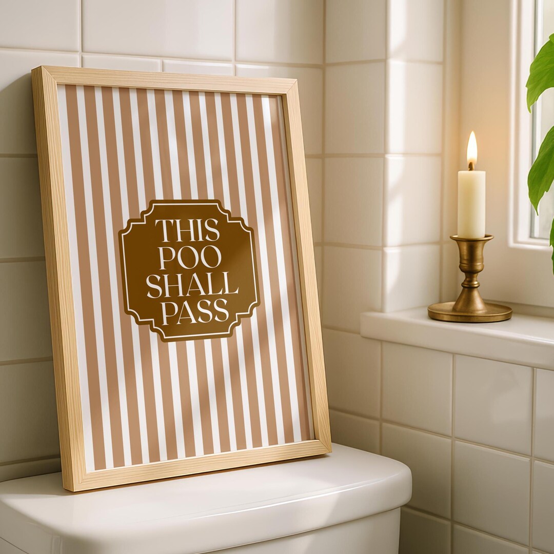 This Poo Shall Pass - Funny Bathroom Art Print - Cheeky Home Decor ...