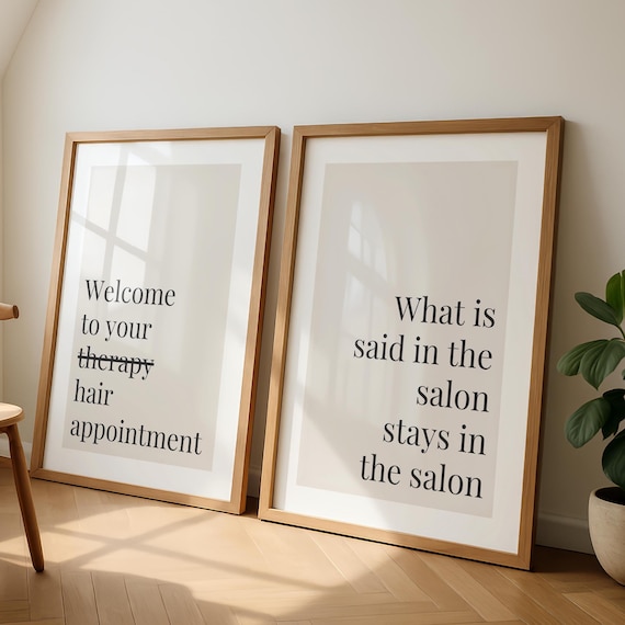 Set of 2 Salon Prints - Salon Decor - Hair Dressers Wall Art