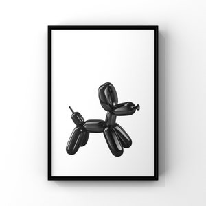 Funny Balloon Dog Bathroom Print: Modern Home Decor