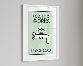 Waterworks Bathroom Print: Modern Toilet Wall Art