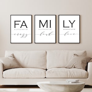 Family Wall Art Prints: &#39;Crazy, Love, Lord&#39; Set