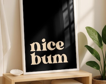 Bonito estampado de trasero - Pósteres para el baño - Arte para la pared del baño - Frases para el baño - Arte para el inodoro - Decoración de pared para el inodoro