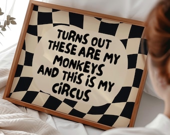 Funny Wall Art Print - Family Prints - Checkered Poster - Alternative Home Decor - Unwelcome Sign - Landscape