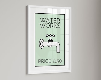 Waterworks Bathroom Print | Retro Toilet Art | Quirky Toilet Wall Decor | Funny Bathroom Decor