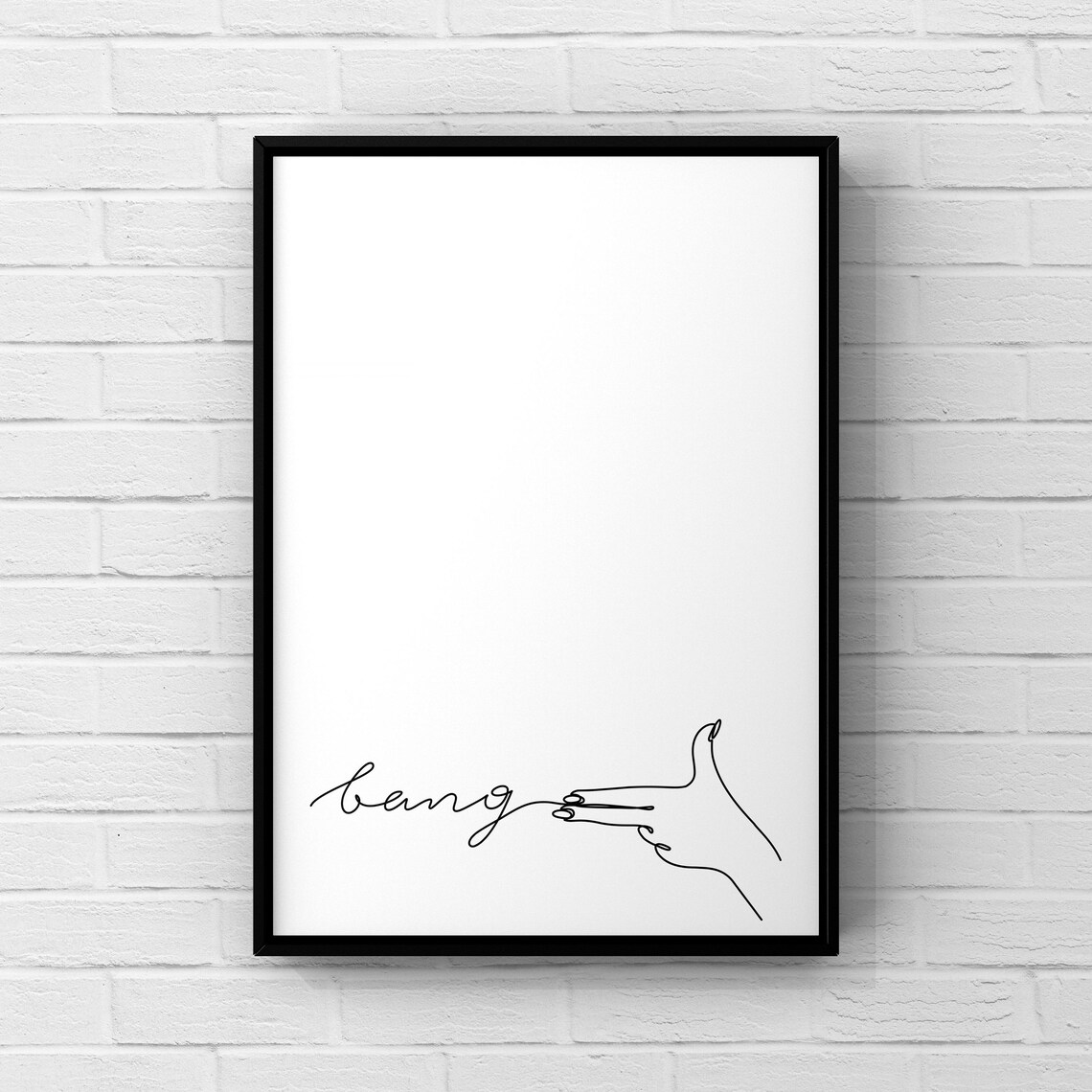 Linie Kunst Gun Bang abstrakte Drucke Schlafzimmer-Dekor | Etsy