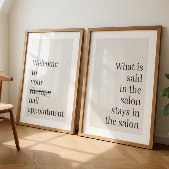 Set of 2 Nail Artist Salon Prints - Salon Decor - Nail Tech Wall Art