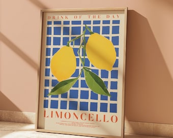 Limoncello Kitchen Print: Colourful Lemon Wall Art
