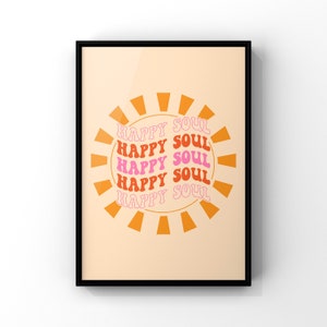 Happy Soul Retro Print: Positive Quote Gallery Wall Art
