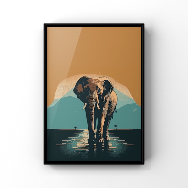 Elephant prints, boho elephant, elephant decor , elephant art, boho decor, boho prints, prints for bedroom, living room art, hallway prints