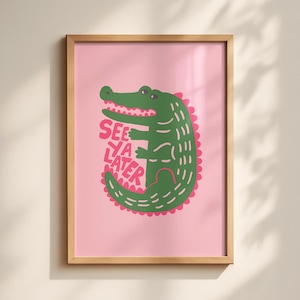 Até logo, jacaré - pôsteres para corredor - Decoração de corredor - Pôsteres de despedida