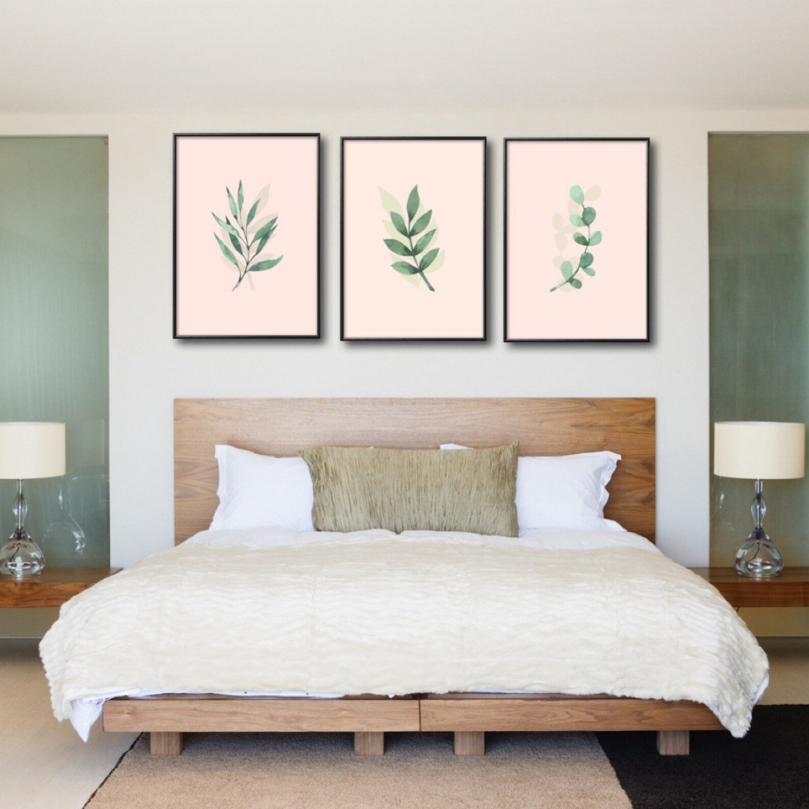 Set of 3 botanical prints bedroom Prints Bedroom Decor Etsy