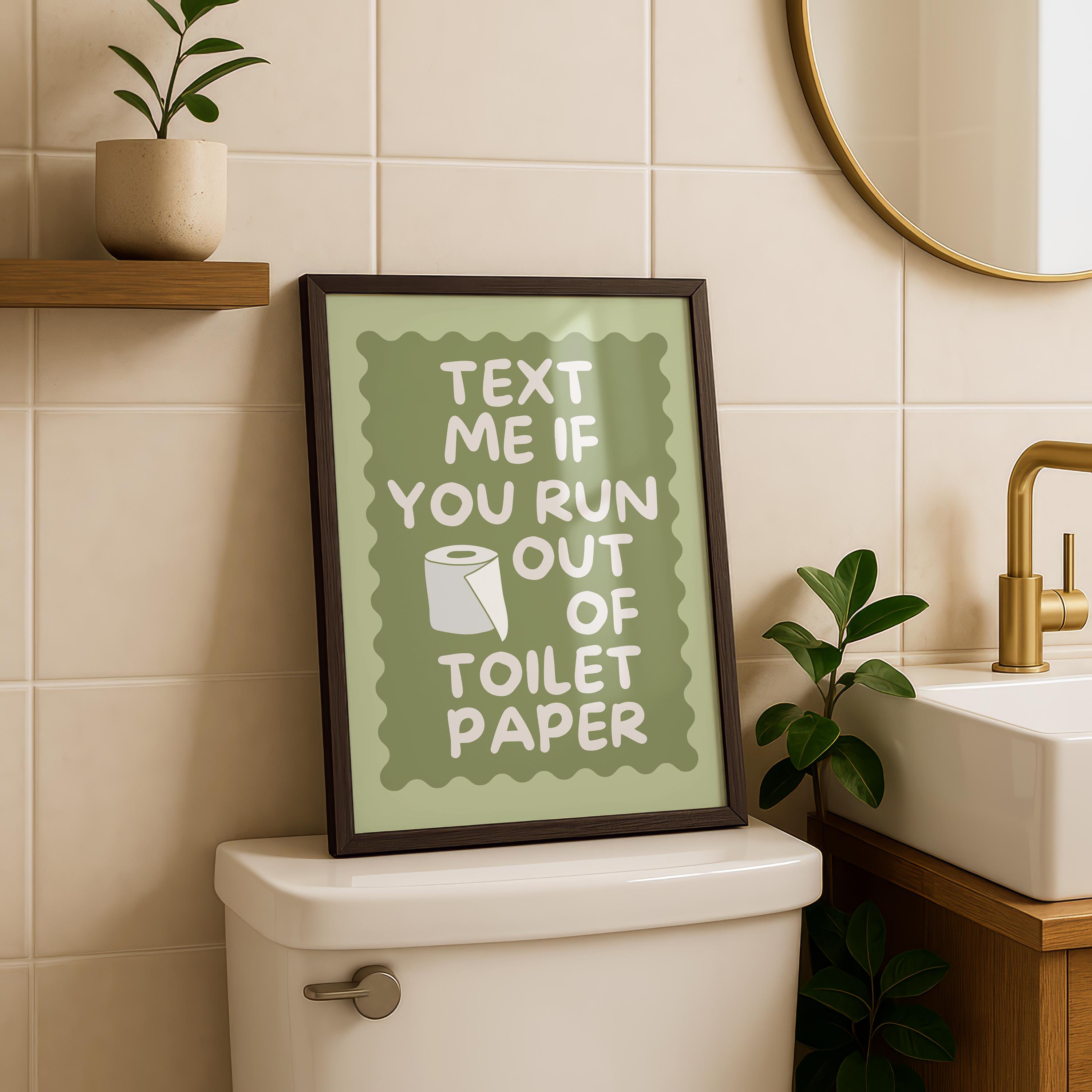 Funny Toilet Paper Print - Cute Wall Art - Bathroom Decor - Toilet Art ...