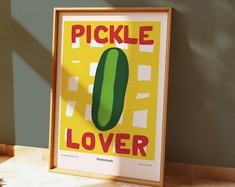 Pickle Lover Kitchen Print: Fun Colorful Wall Art