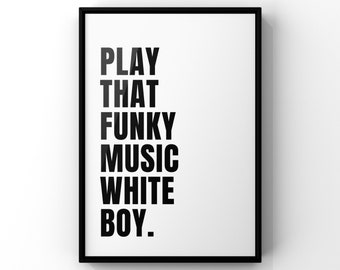 Teksty piosenek Funky Music Print – typografia ścienna – wydruki rapowe – plakaty retro