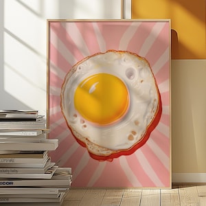 Kitchen prints, prints for kitchen, kitchen decor, egg prints, bright kitchen prints, colourful kitchen decor, framed art, wall art, fun art