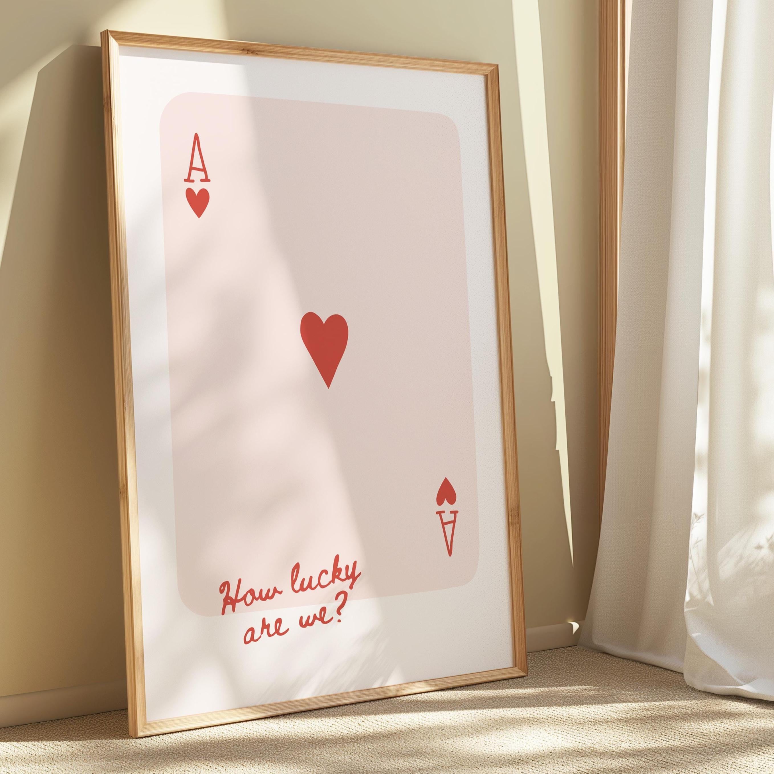 Playing Card Print - How Lucky Are We - Fun Wall Art - Etsy