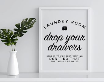 Funny laundry wall art, laundry symbols prints, funny utility room decor, utility prints, prints about washing, prints with words, Typograph