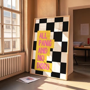 Panic! At The Disco Song Lyrics Print: Checkerboard Emo Wall Art
