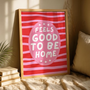 On se sent bien chez soi - citations de bienvenue - typographie Art de bienvenue dans le couloir - oeuvres d'art murales ROSE