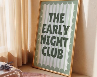 Green Bedroom Print - Early Night Print - Above Bed Poster - Funny bedroom Decor