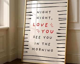 See you in the morning Bedroom Print - Black and White Print - Above Bed Poster - Funny bedroom Decor