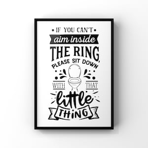 Funny Bathroom Rules Print: Modern Restroom Wall Art