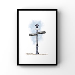 Impresión de aniversario personalizada, regalo de aniversario, impresión personalizada, impresión de aniversario personalizada, regalo del 1er aniversario de boda, boda de papel