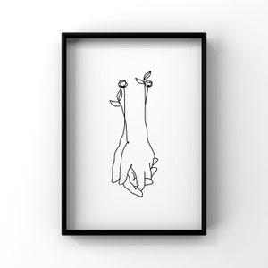 Couples Line Art Print: Minimalist Romantic Bedroom Decor