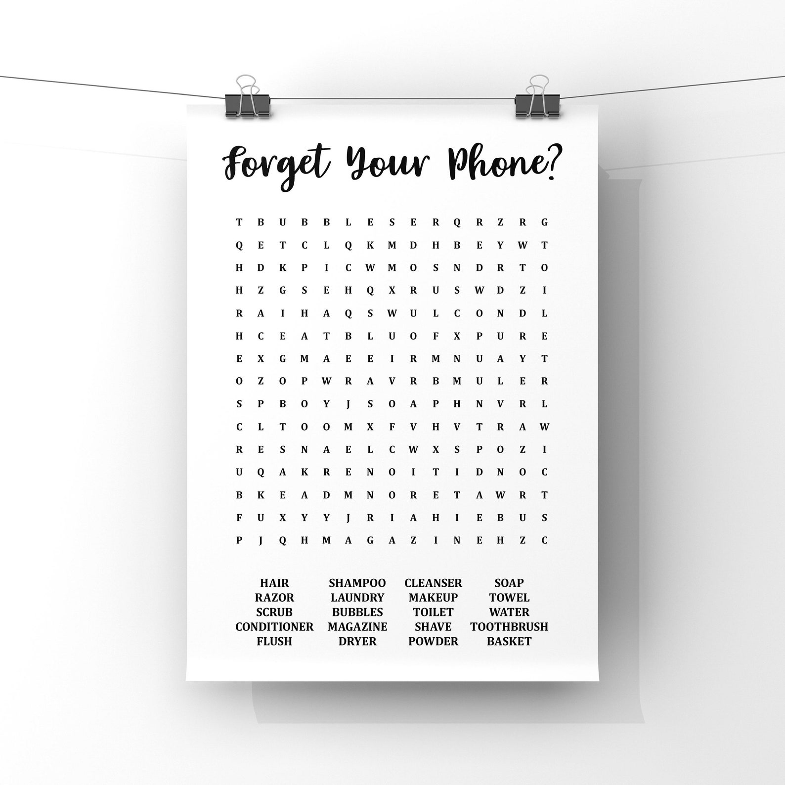 Bathroom word search wall art for bathroom bathroom prints Etsy