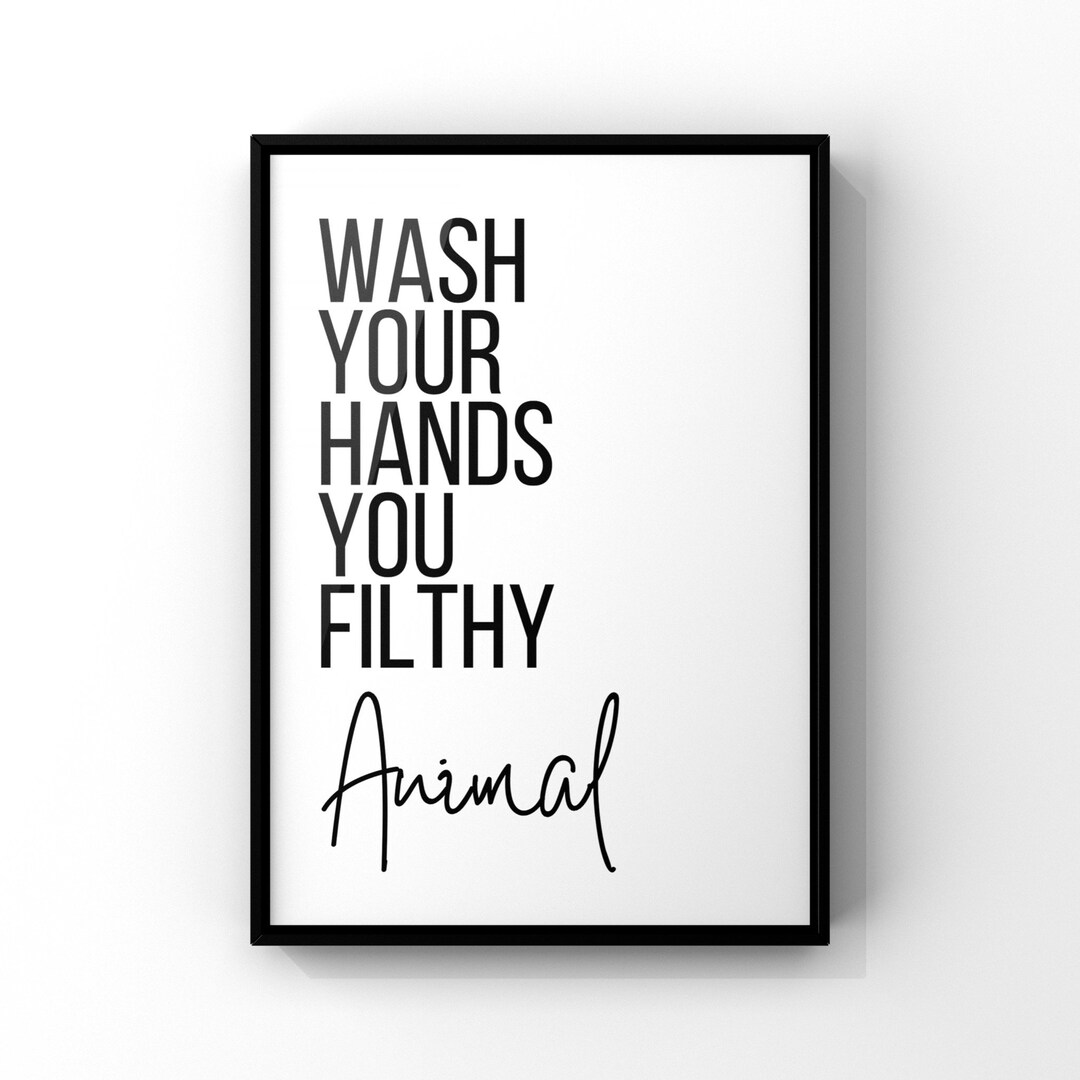 Wash Your Hands Print, Bathroom Decor, Print for Bathroom, Toilet Wall ...