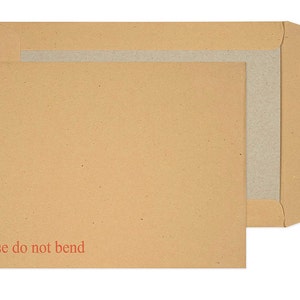 May include: Two open brown cardboard envelopes with a light brown interior. The front envelope has the text "Please do not bend" in red. One envelope is sealed with a white adhesive strip.