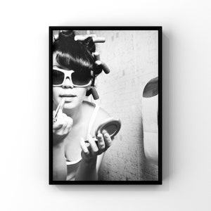 Make up prints, drunk girl, Bathroom decor, Bathroom accessories, prints in UK, rules, black bathroom, dressing room art, funny art, b&w art