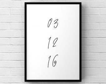 Personalised | wedding | anniversary | valentines | gifting | special date | paper anniversary | A3 A4 A5 print | poster | UK