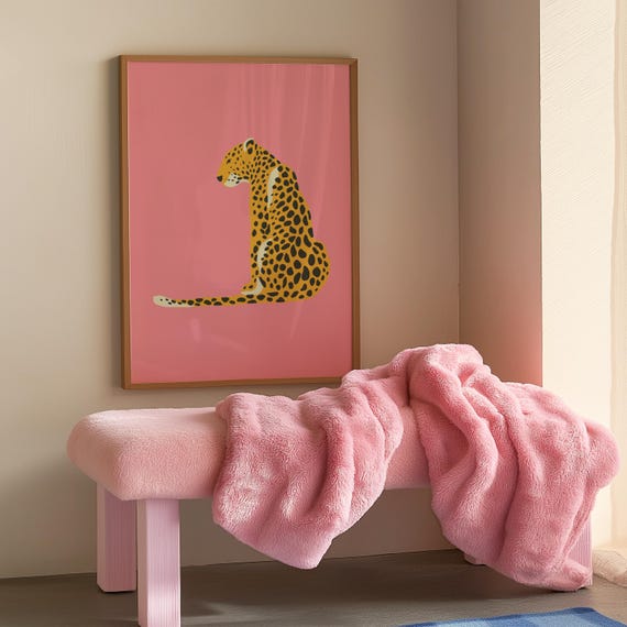 Leopard Print, Animal Print, Pink Prints, Bedroom Wall Art