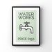 Waterworks bathroom print, Bathroom decor, Bathroom accessories, prints in UK, rules, black bathroom, funny bathroom print, wall art prints, 