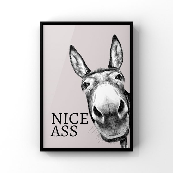 Nice Ass Poster Donkey Etsy