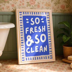 とてもフレッシュで清潔なアートプリント - 楽しいホームデコレーション - バスルームの壁アート - トイレの装飾 - カラフルなトイレアート - トイレ用プリント