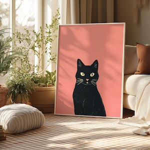 猫のプリント、猫に関するプリント、ブループリント、面白いプリント、黒猫のプリント、猫好きのためのプリント、猫のアート、猫のポスター、猫好きへのギフト
