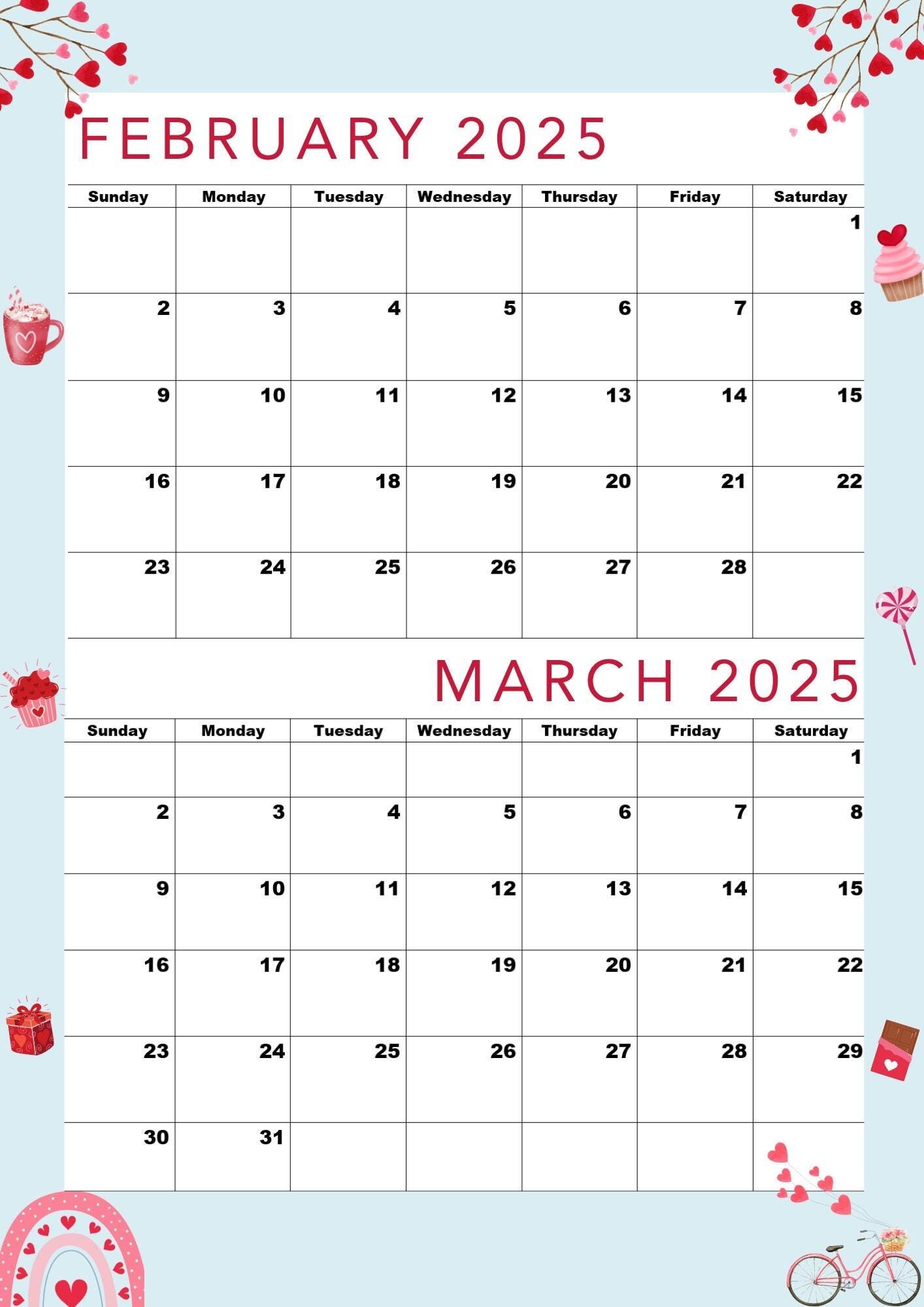 february-2025-calendar-march-2025-calendar-calendar-printable-for-feb-2025-pdf-download-calendar-mar-2025-a4-size-pdf-digital-download-etsy
