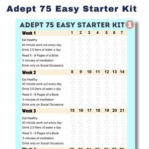 Adept 75 Easy Starter Printable Challenge Rules Checklist - Basic Version– A4 PDF Download!